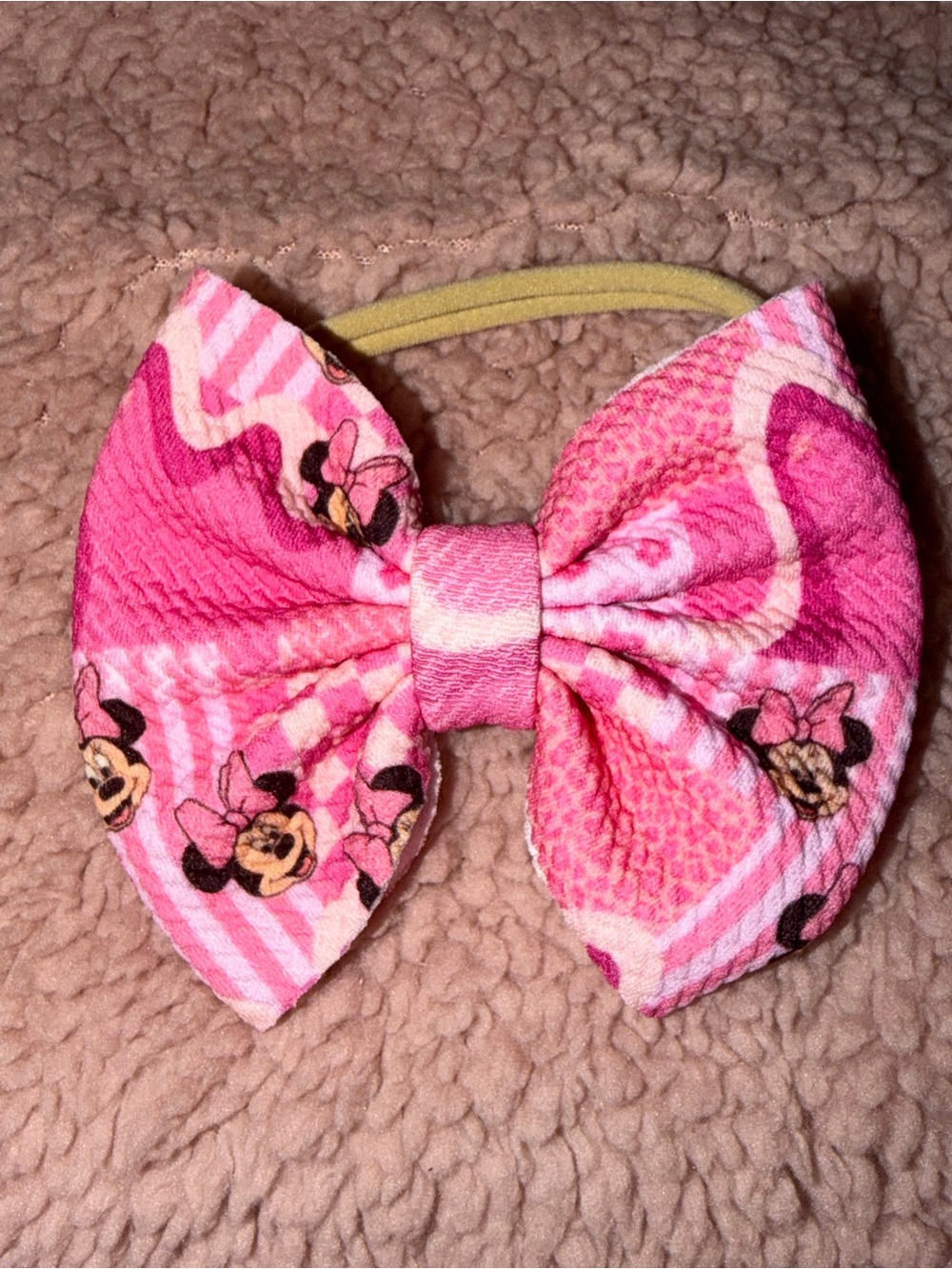Pink Minnie Mouse Bow Hair Tie for Kids